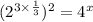 (2^{3\times \frac{1}{3}})^2=4^x