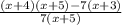 \frac{(x+4)(x+5)-7(x+3)}{7(x+5)}