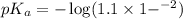 pK_a=-\log (1.1\times 1-^{-2})
