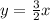 y = \frac 3 2 x