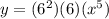 y = (6^2)(6)(x^5)