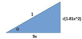 Use a right triangle to write the following expression in algebraic expression. assume that x is pos