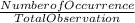 \frac{Number of Occurrence}{Total Observation}