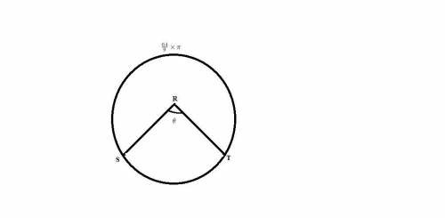 Consider the circle with a 4 centimeter radius. if the length of major arc rt is  64/9π, what is the