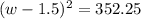(w-1.5)^{2}=352.25