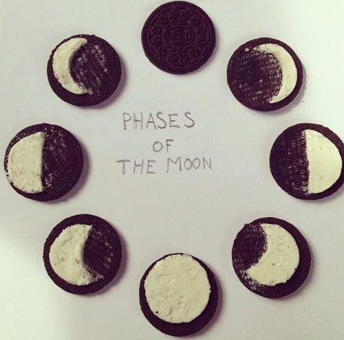 Iwill do !  1. using sandwich cookies, create a display that shows each phase of the moon with the e