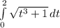\int\limits^2_0 {\sqrt{t^3+1} } \, dt