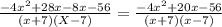 \frac{-4 x^{2} +28x-8x-56}{(x+7)(X-7)}= \frac{-4 x^{2} +20x-56}{(x+7)(x-7)}