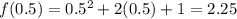 f(0.5)=0.5^{2}+2(0.5)+1=2.25