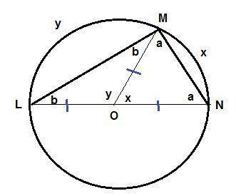 Given:  circle o with diameter ln and inscribed angle lmn prove:  is a right angle. what is the miss