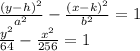 \frac{(y-h)^2}{a^2}-\frac{(x-k)^2}{b^2}=1\\ \frac{y^2}{64}-\frac{x^2}{256}=1