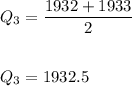 Q_3=\dfrac{1932+1933}{2}\\\\\\Q_3=1932.5