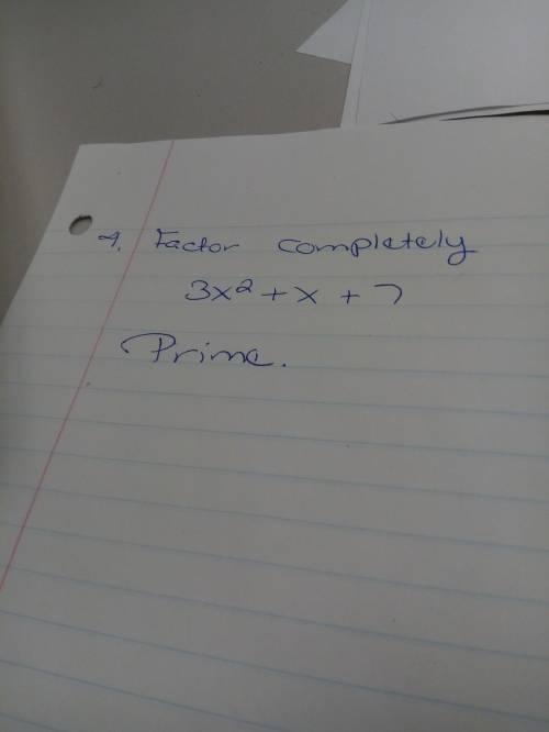 :(  match the terms:  x2 – 8x – 20 a) (x – 5)(x + 4) x2 + 8x – 20 b) prime x2 – x – 20 c) (x – 2)(x