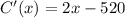 C'(x)=2x-520