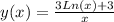 y ( x ) = \frac{3Ln(x) + 3 }{x}
