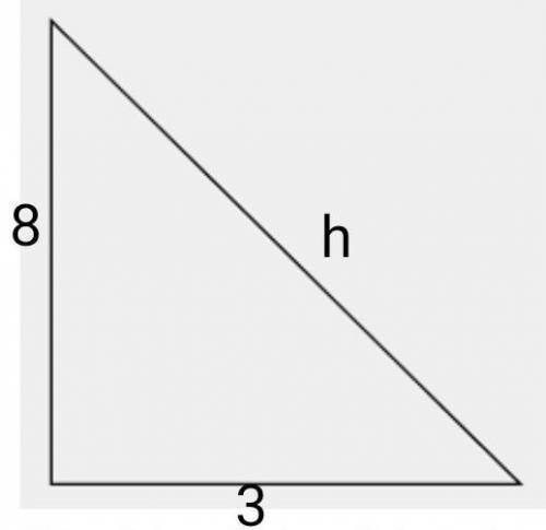 The legs of a right triangle are 3 units and 8 units. What is the length of the hypotenuse? Round yo