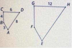 Quadrilateral EFGH is a scaled copy of quadrilateral ABCD. Select all of the true statements. Origin