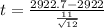 t = \frac{2922.7 - 2922}{\frac{11}{\sqrt{12}}}