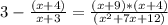 3  - \frac{(x + 4)}{x + 3}  = \frac{(x + 9)*(x + 4)}{(x^2 + 7x + 12)}