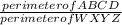 \frac{perimeter of ABCD}{perimeter of WXYZ}