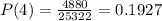 P(4) = \frac{4880}{25322} = 0.1927