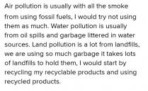 In two paragraphs, write a long-term plan that you can use to positively affect the environment. Inc