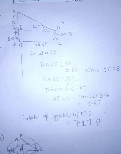 Part 2: Draw and label the diagram, then use trigonometric ratios to solve the following problems. L