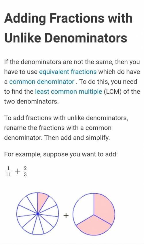 Hi, it's me!
How to add fractions with unequal denominators?