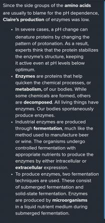 In this question ,we are asked to talk about enzyme production.