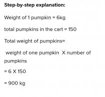 Answer : 900 kg pumpkins