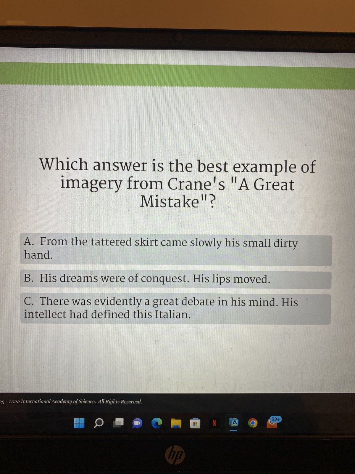 which-answer-is-the-best-example-of-imagery-from-crane-s-a-great-mistake-a-from-the-tattered