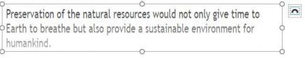 Answer:The preservation of land and resources working for the common good because land and other nat